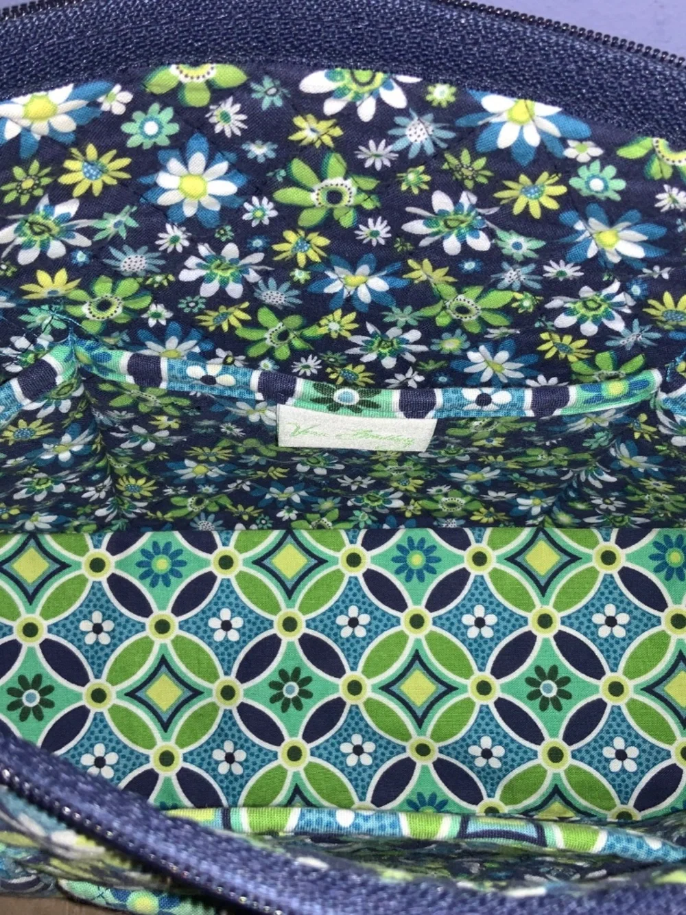 Vera Bradley quilted cotton tote bag Daisy Daisy pattern retired